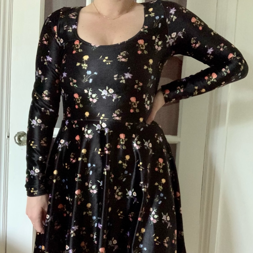 BlackMilk Wild Fields velvet skater dress